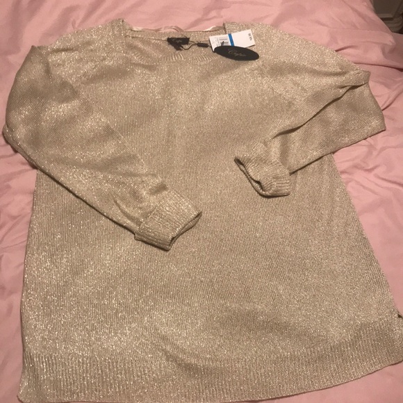 Cupio Sweaters - Gold sparkly sweater